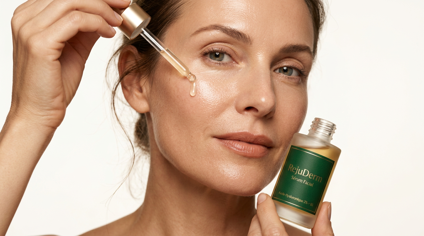 Mujer aplicando RejuDerm Sérum Facial